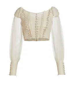 Zimmermann Rhythmic Chain Pearl Bodice Milk Size 0/Au 8 for rent on The Volte - image 4