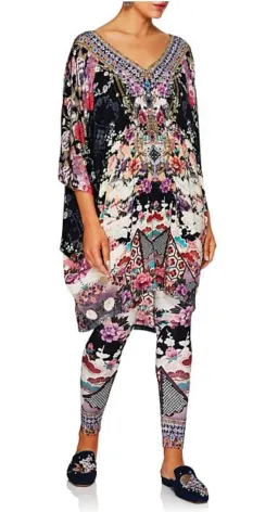 Camilla Bat Sleeve Dress Nights with Her Print One Size for rent on The Volte - image 1