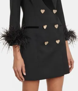Rebecca Vallance Kawani Feather Trimmed Mini Dress Black Size 8 for rent on The Volte - image 2