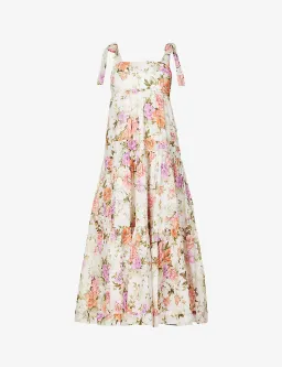 Zimmermann Pattie Floral Print Cotton Midi Dress Cream Floral Size 4 for rent on The Volte - image 4