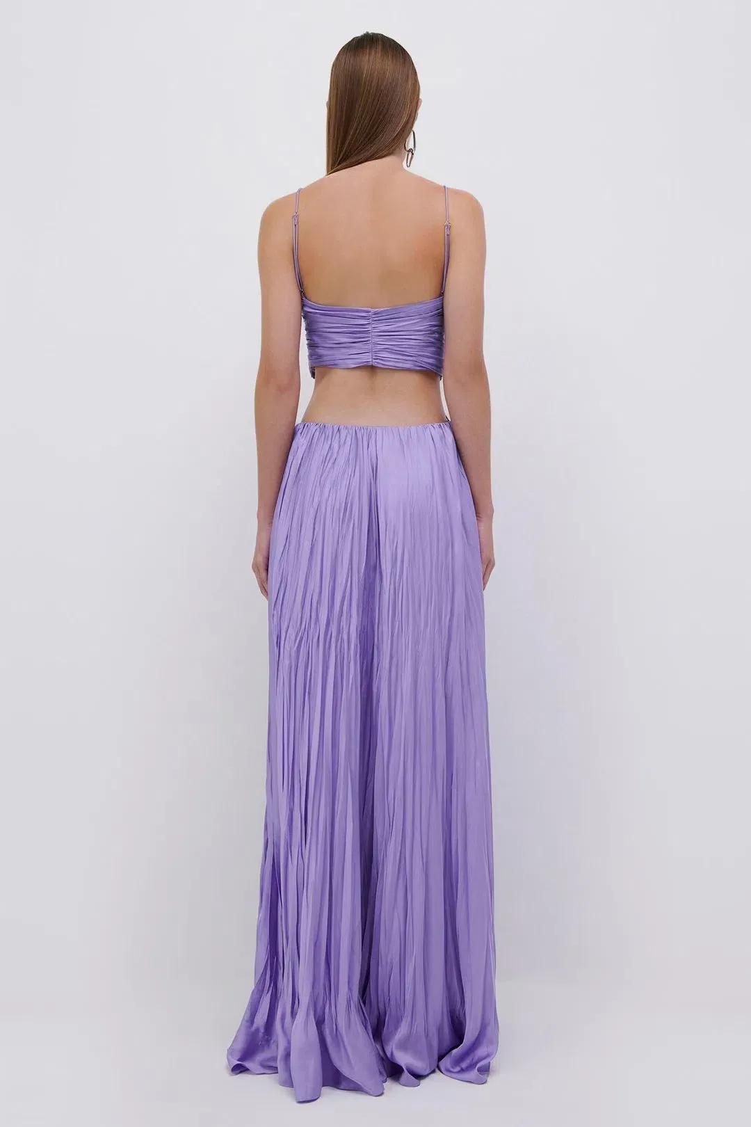 Jonathan Simkhai Marli Pleated Gown Lavender Size 6 for rent on The Volte - main image
