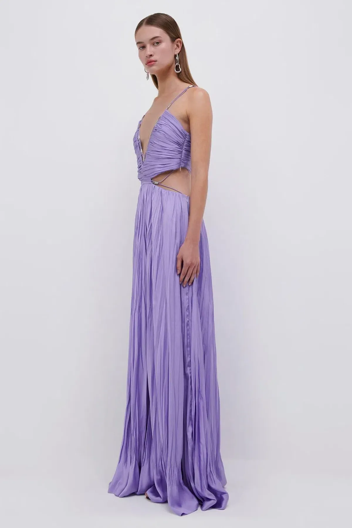 Jonathan Simkhai Marli Pleated Gown Lavender Size 6 - Image 1