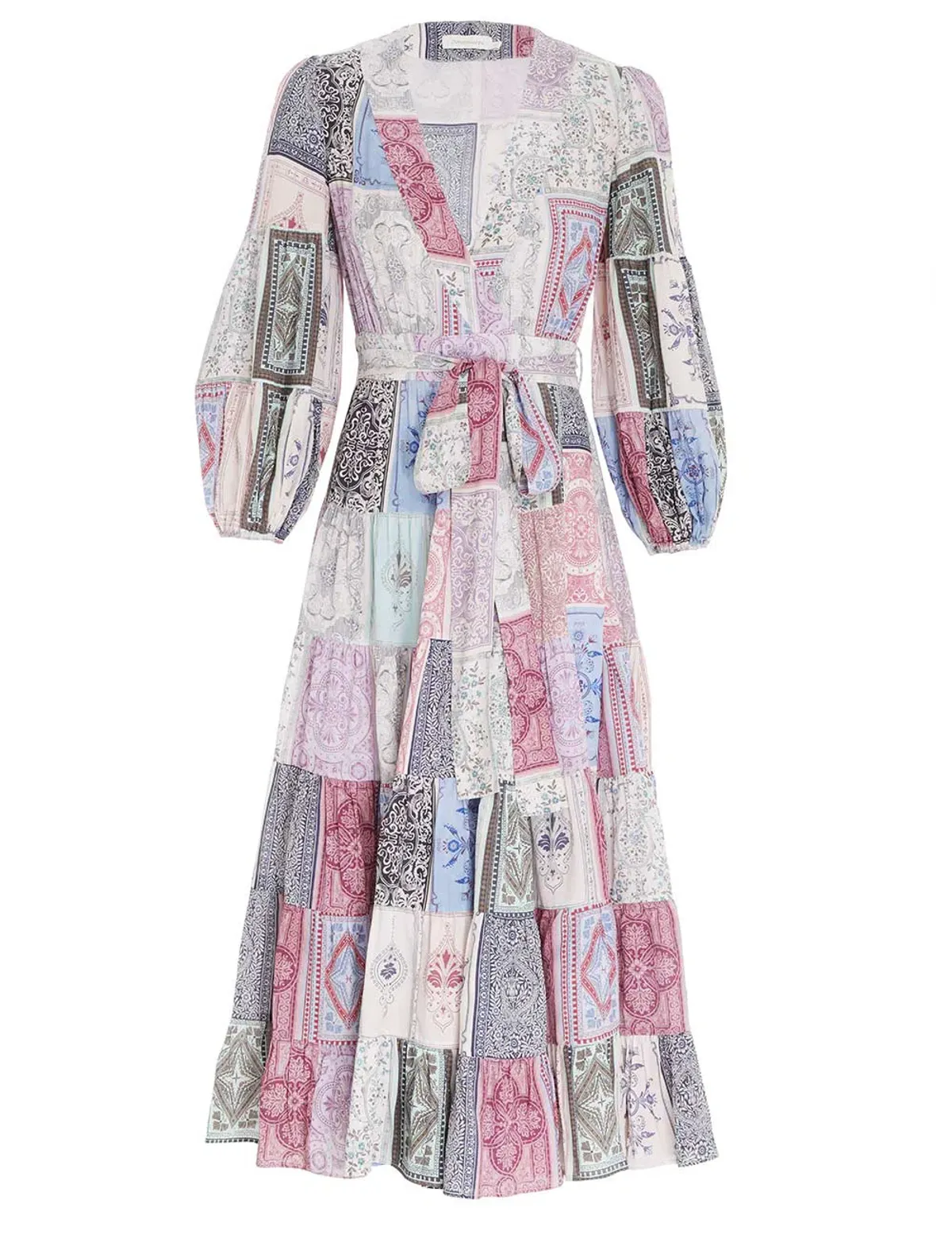 Zimmermann Wrap Midi Dress Multi Zodiac Cards Print Size 2 /Au 12 - Image 2
