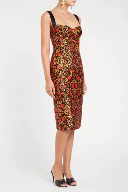 Rebecca Vallance Martine Midi Dress Black Print Size 8 for rent on The Volte - image 2