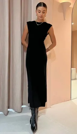 Elka Collective Maison Knit Dress Black Size 6 for rent on The Volte - image 1