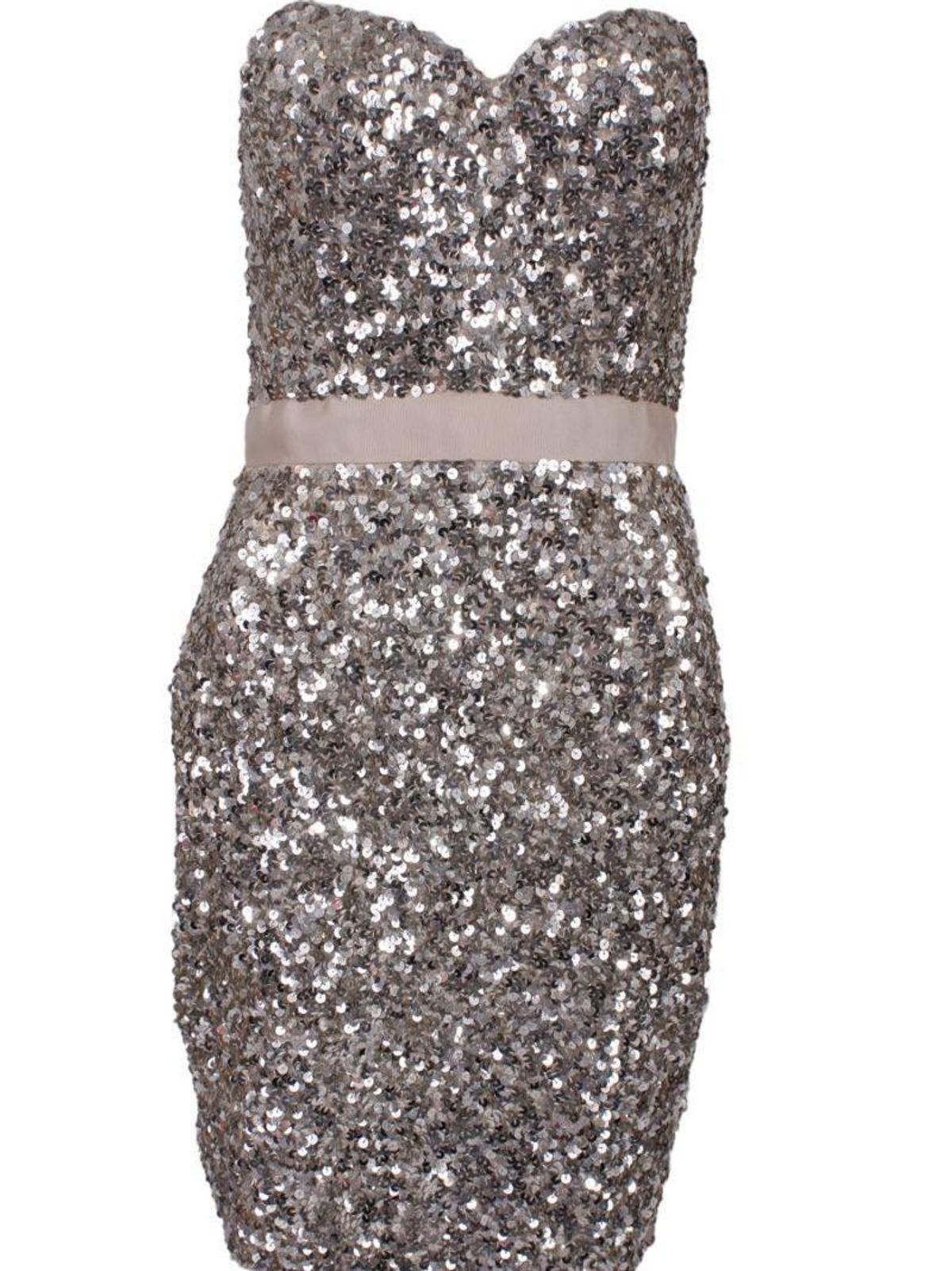 Rachel Gilbert Milio Dress Silver Size 10 - Image 2