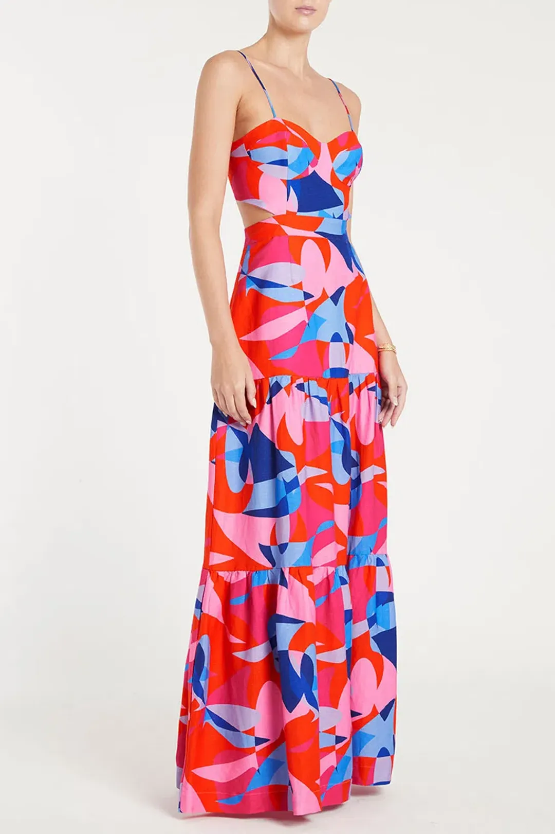 Rebecca Vallance Iggy Cut Out Maxi Dress Print Size 8 for rent on The Volte - main image