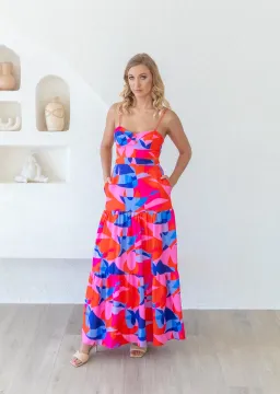 Rebecca Vallance Iggy Cut Out Maxi Dress Print Size 8 for rent on The Volte - image 1