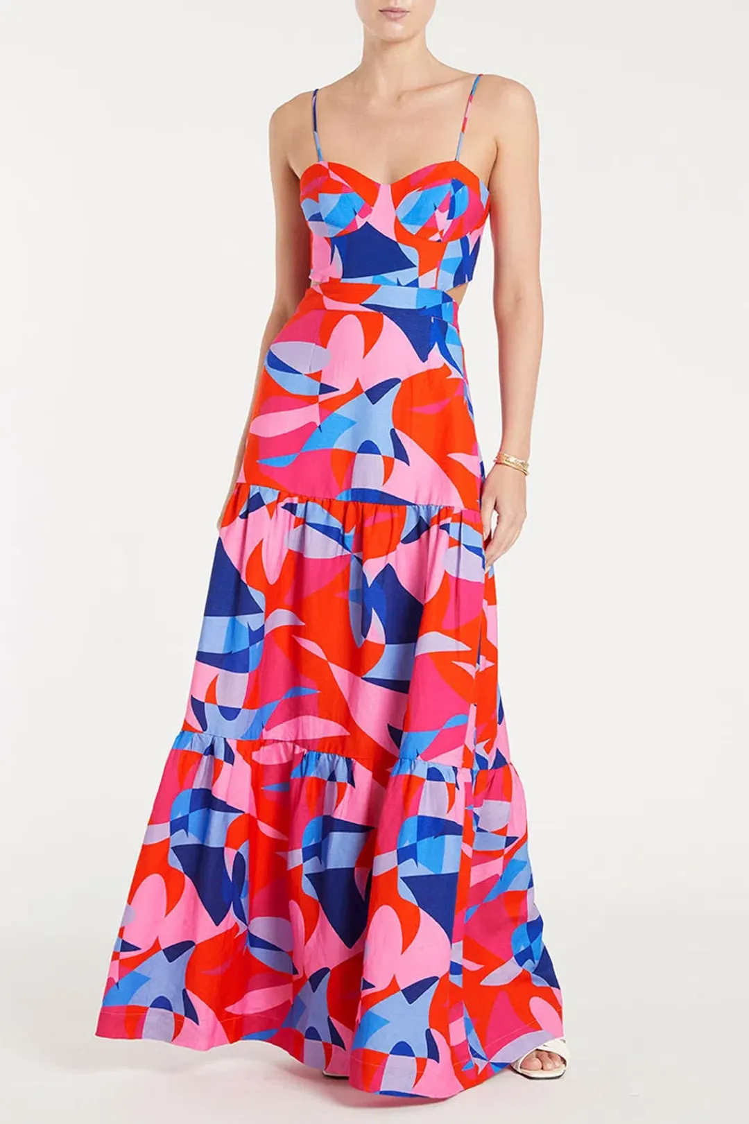 Rebecca Vallance Iggy Cut Out Maxi Dress Print Size 8 for rent on The Volte - main image