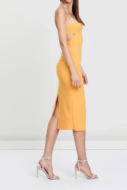 Bec and Bridge Elle Cut Out Midi Dress Yellow Size 6 for rent on The Volte - image 2