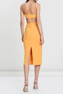 Bec and Bridge Elle Cut Out Midi Dress Yellow Size 6 for rent on The Volte - image 3