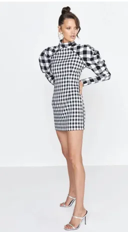 Mossman Cross Check Mini Dress Print Size 8 for rent on The Volte - image 1