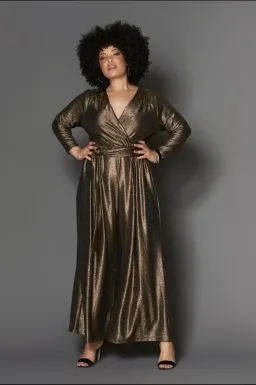 Embody Women Helena Jumpsuit Gold Metallic Size 12 for rent on The Volte - image 1