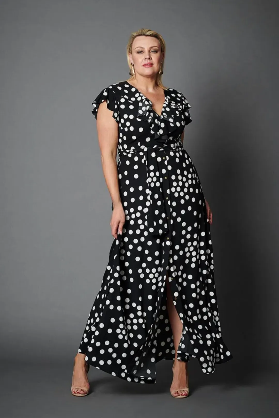 Embody Women Birkin Maxi Dress Black Print Size 12 for rent on The Volte - main image