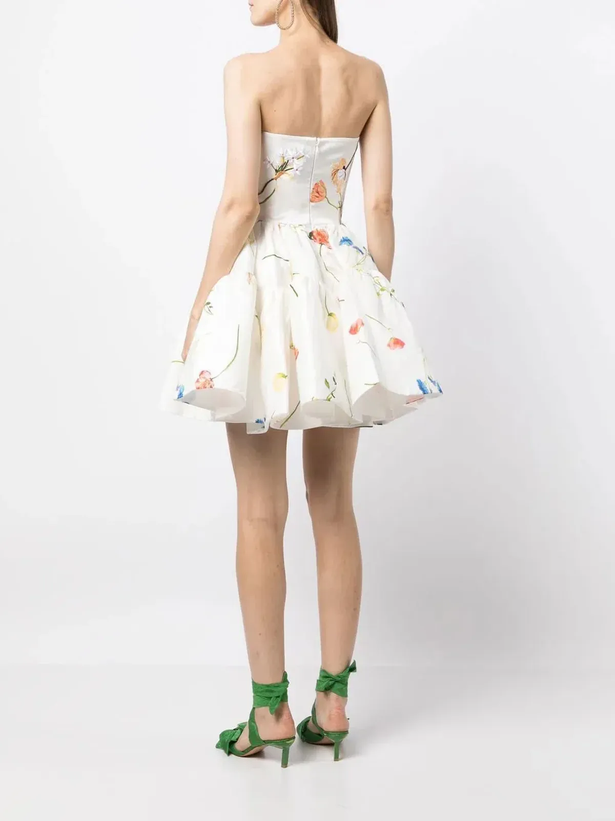 Leo Lin The Fields Embroidered Bustier Mini Dress White Floral Size 14 - Image 3