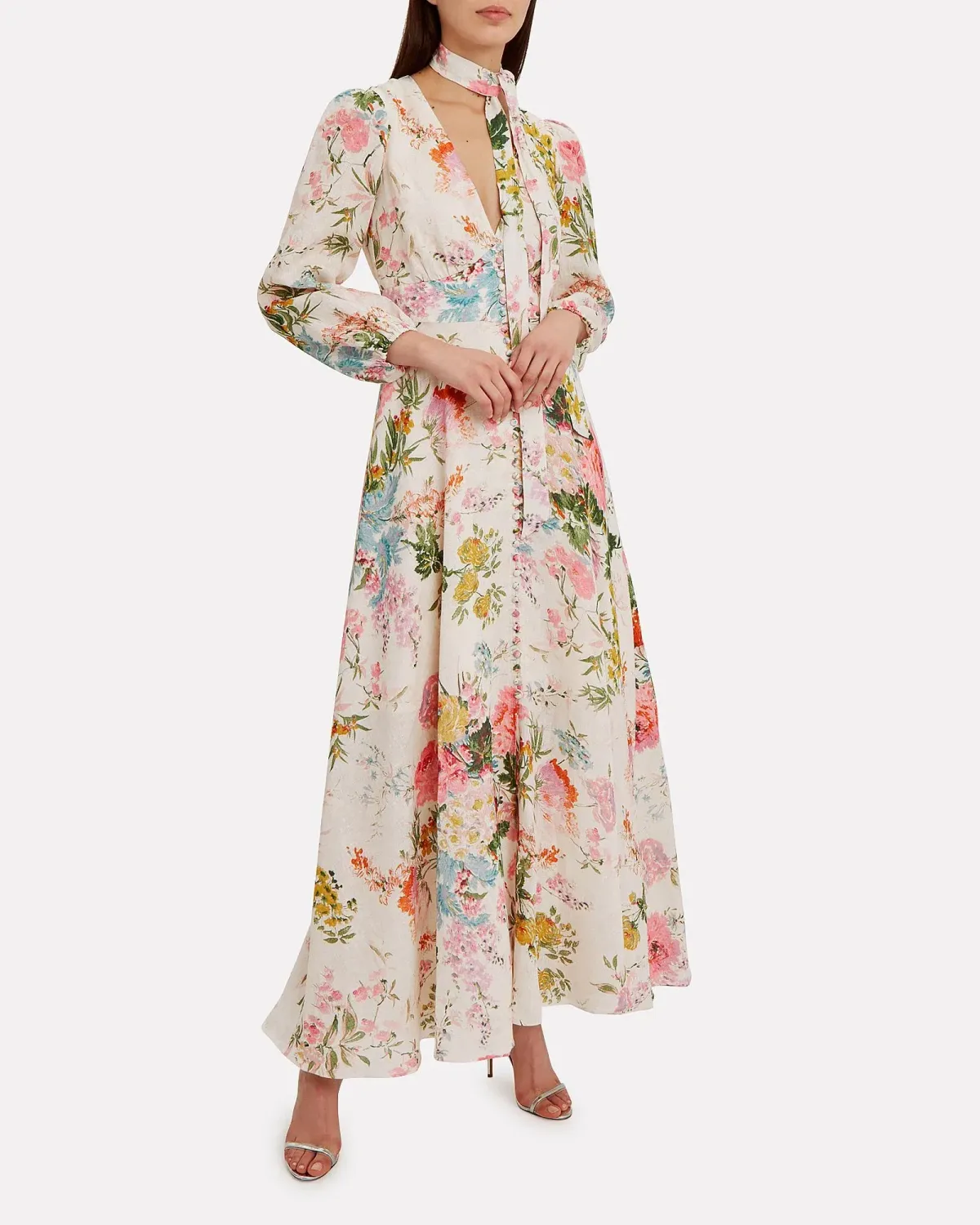 Zimmermann Heathers Plunge Long Maxi Dress Garden Floral Size 2 / AU 12 - Image 1
