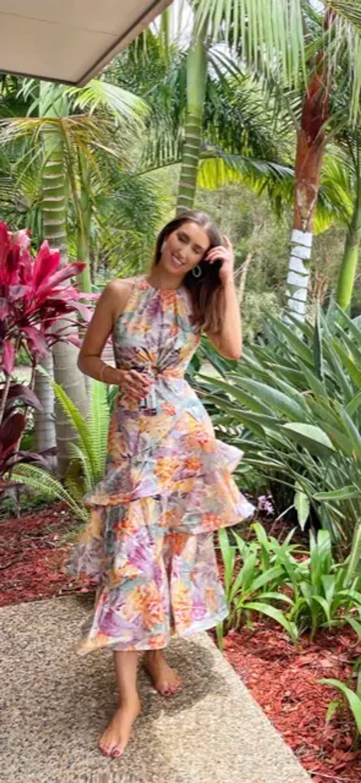 Sheike Imperial Floral Midi Dress Print Size 8 - Image 3