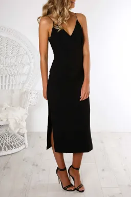 Finders Keepers Dreams Midi Dress Black Size S / Au 8 for rent on The Volte - image 1