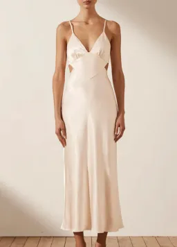 Shona Joy La Lune Backless Midi Dress Cream Size 6 for rent on The Volte - image 1