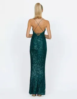 Bariano Dua Cowl Maxi Dress Green Size M / Au 10 for rent on The Volte - image 2