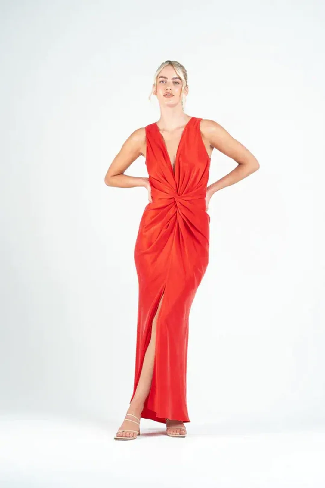 One Fell Swoop Gaia Maxi Dress Rosso Size 12 for rent on The Volte - main image