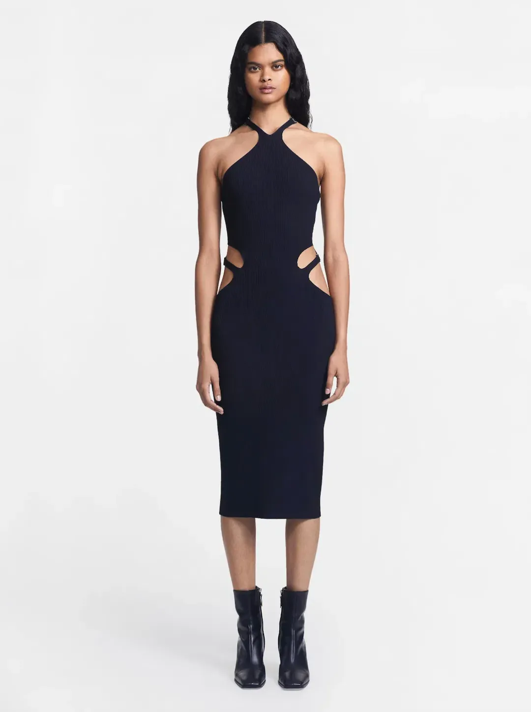 Dion Lee Lustrate Fork Dress Black Size S/ Au 8 for rent on The Volte - main image