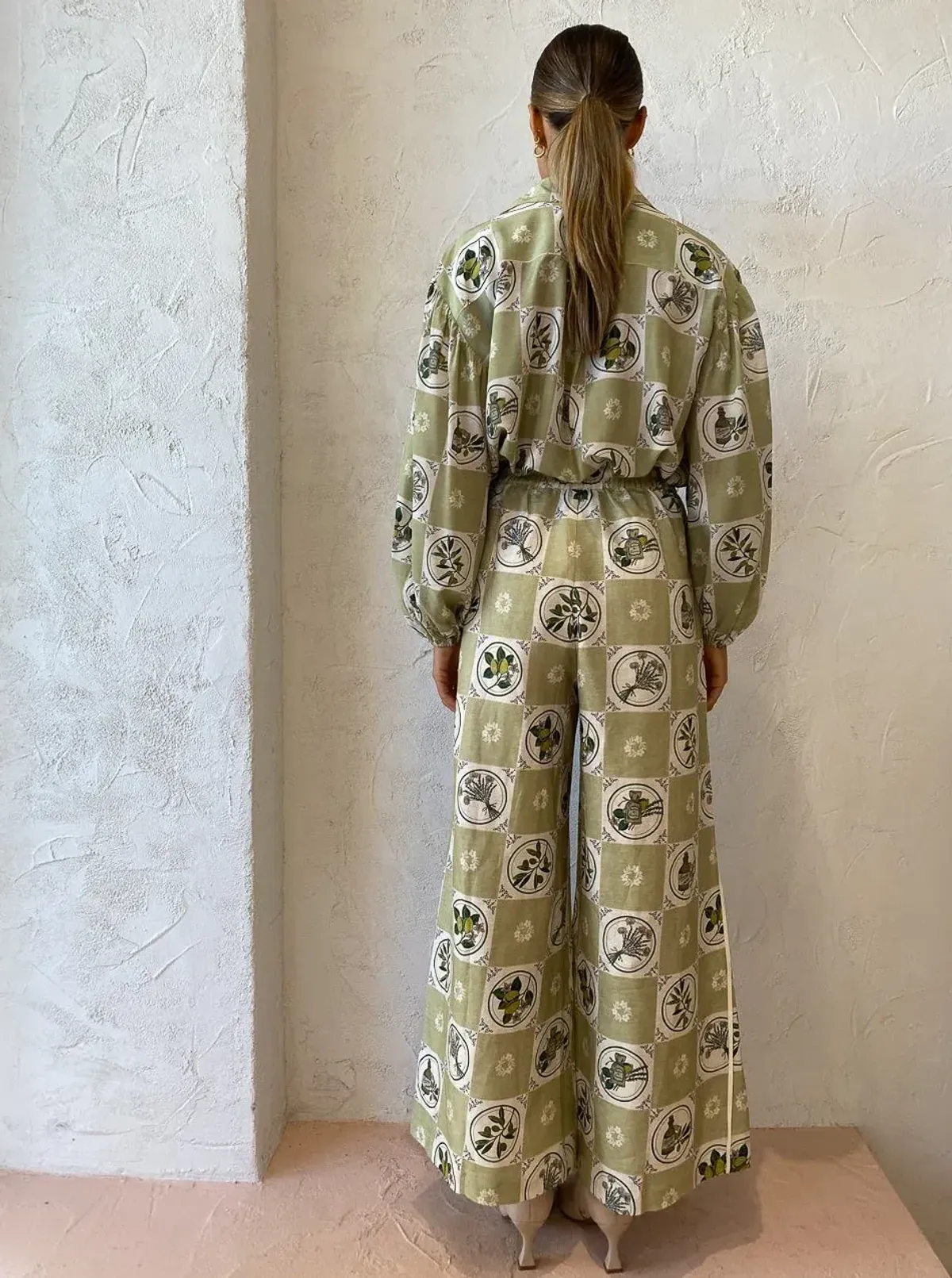 Alemais Sofia Shirt and Pants Set in Olive Size 10 - Image 3