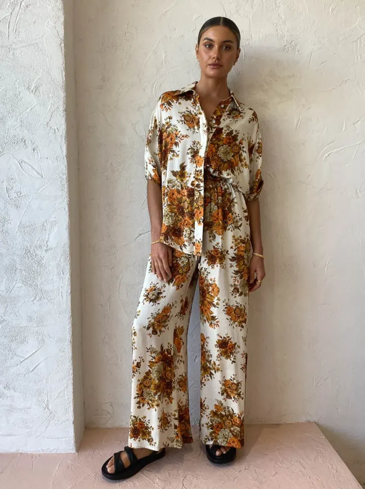 Alemais Derby Lounge Shirt and Pants Set Print Size 10 for rent on The Volte - main image