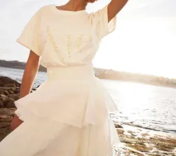 Aje Medina Tiered Midi Skirt White Size 12 for rent on The Volte - image 3
