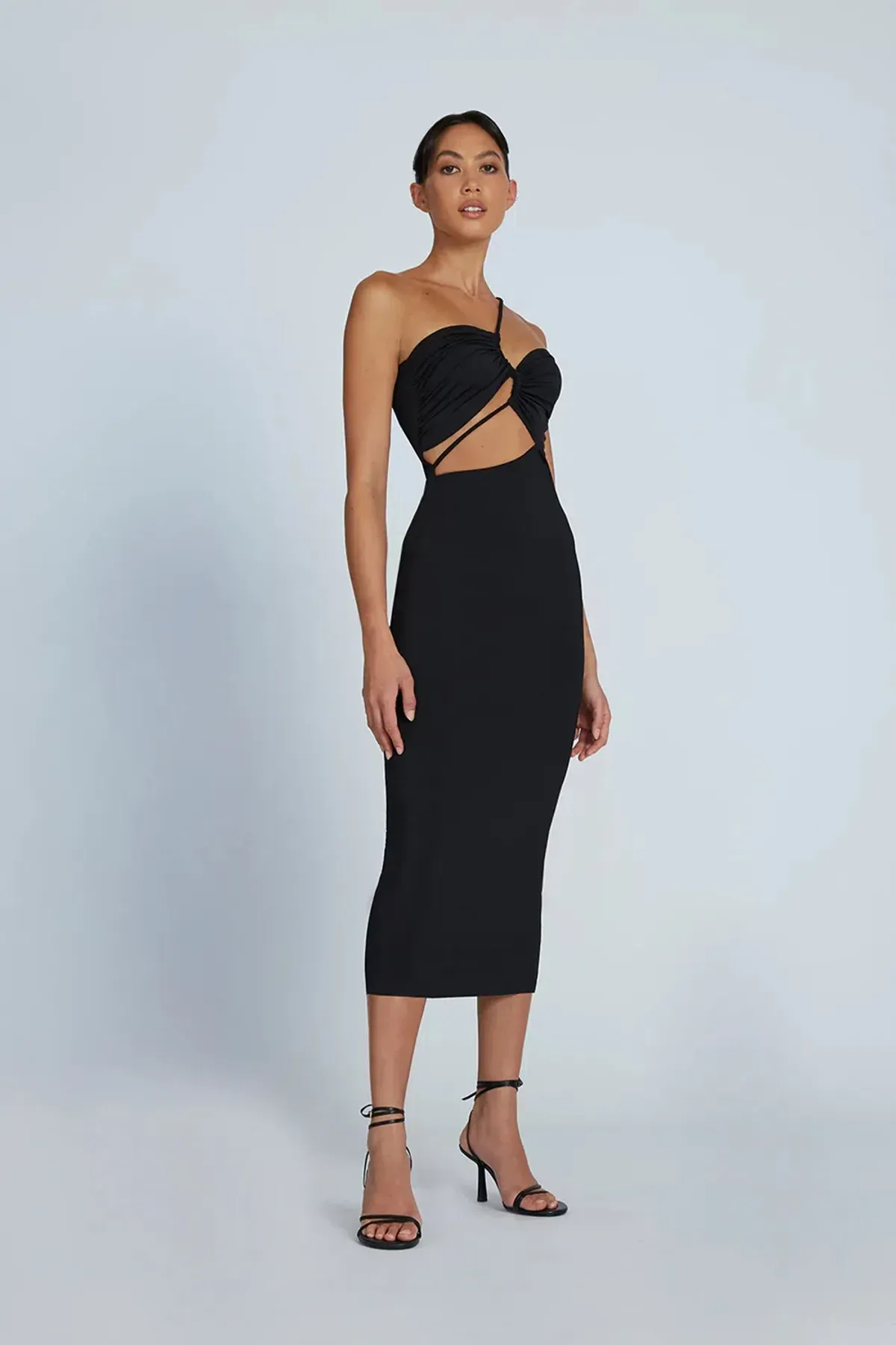 By Johnny Siya Splice Gather Dress Black Size 6 - Image 1