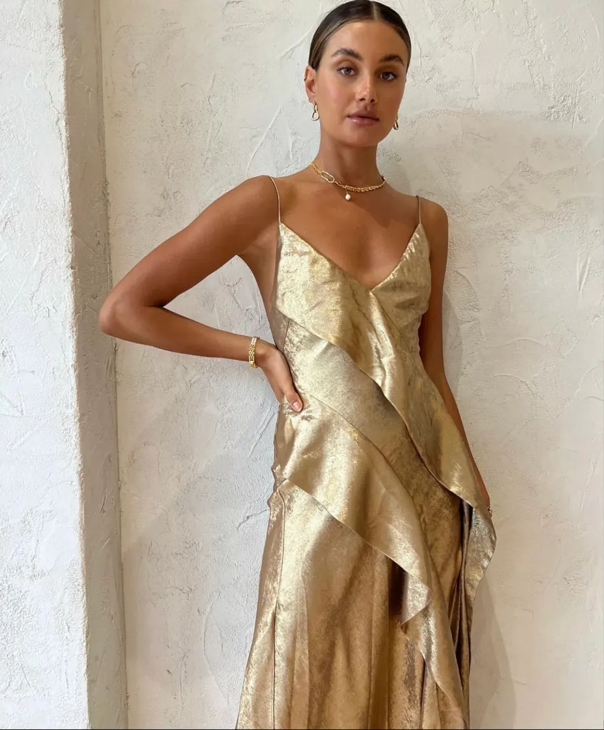 Acler Queensbridge Dress Gold Size 8 - Image 2