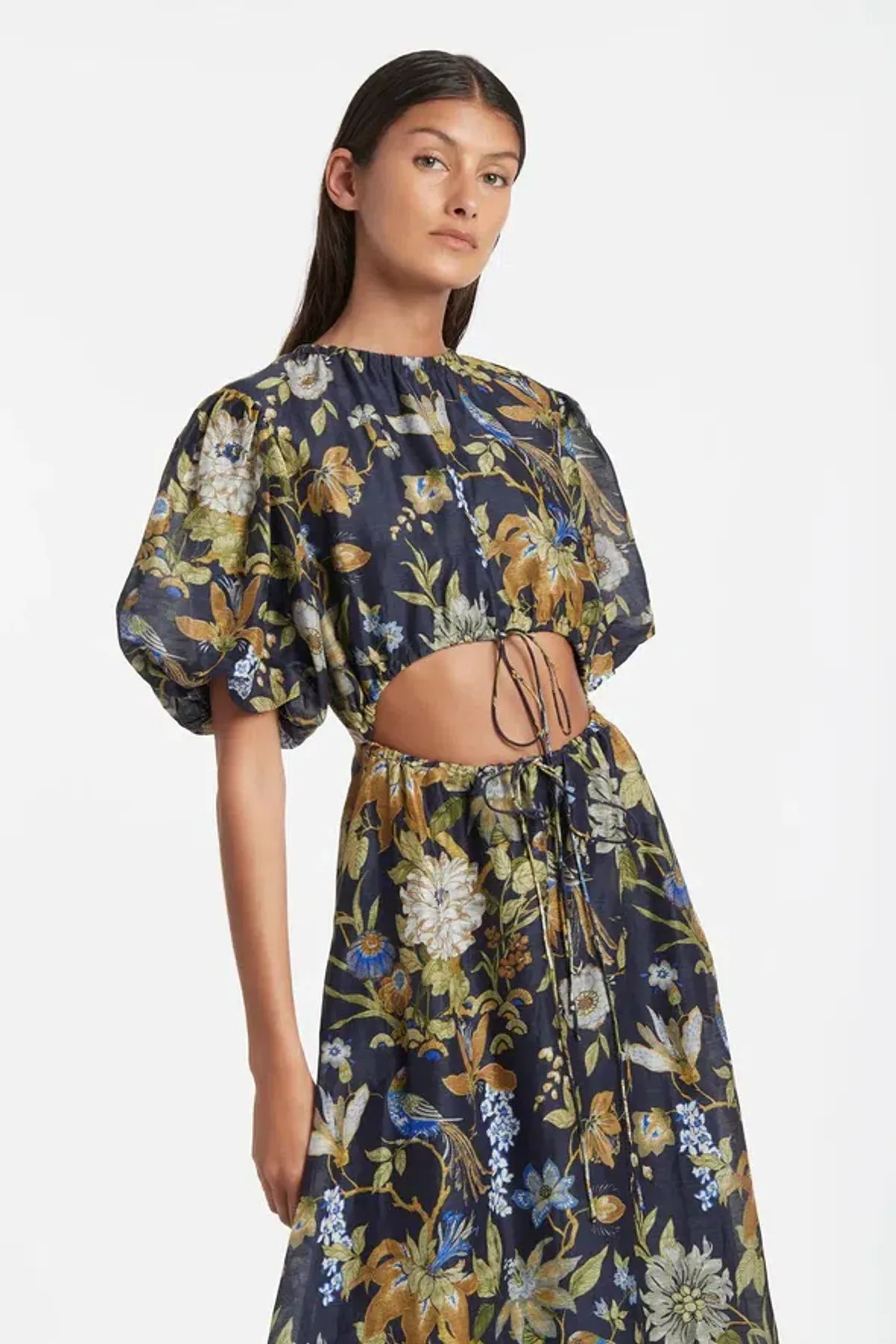 Lilian Puff Sleeve Maxi Dress In Delia Print Size 3 / AU 12 - Image 1