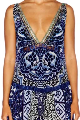 Camilla Under V-neck Gathered Tiered Maxi Dress The Medina Moon Size 14 for rent on The Volte - image 7