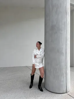 Aje Prima Trench Dress White Size 6 for rent on The Volte - image 2