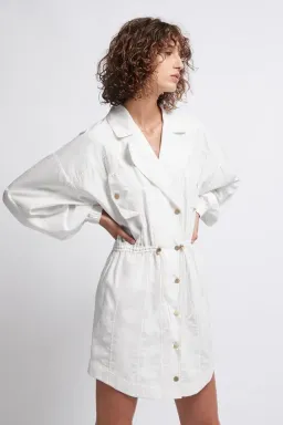 Aje Prima Trench Dress White Size 6 for rent on The Volte - image 1
