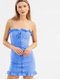 Bec & Bridge Chou Chou Mini Dress Azure Blue Size 8 for rent on The Volte - image 1