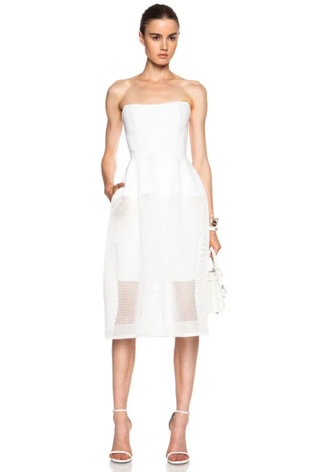 Nicholas the Label Honeycomb Mesh Ball Dress in White Size 8 for rent on The Volte - main image