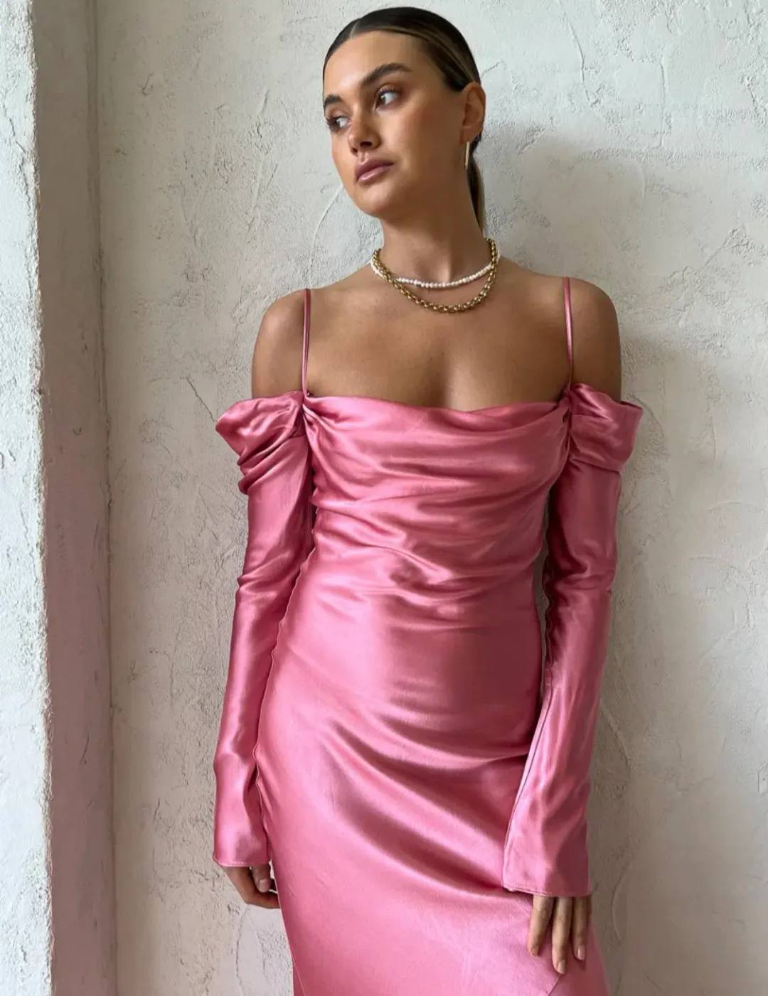 Issy Sereia Dress in Kiss Pink Size 8 for rent on The Volte - main image