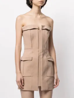 Dion Lee Pocket Bustier Dress Tan Size 6 for rent on The Volte - image 1