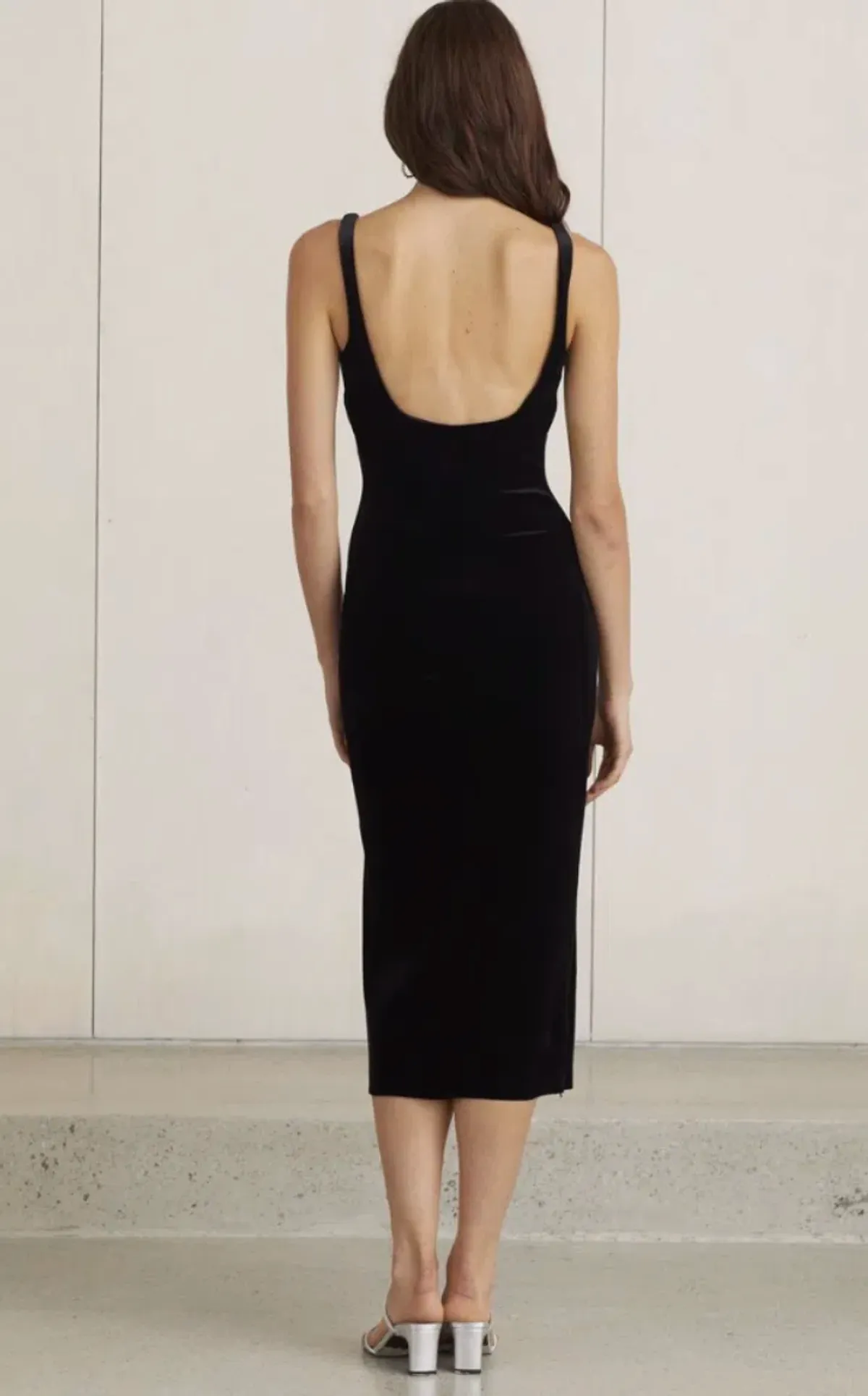 Bec & Bridge Velours Midi Dress Black Size 10 - Image 2
