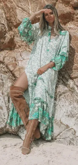 Spell & The Gypsy 'Unicorn Tears' Maxi Dress Green Size 8 for rent on The Volte - image 1