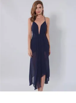 Shona Joy Orpheus Waterfall Dress Navy Size 12 for rent on The Volte - image 1
