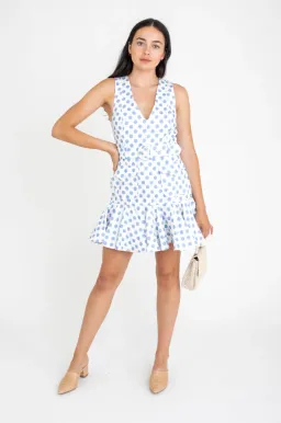 Zimmermann Super Eight Safari Mini Dress Ivory/Blue Dot Size 0/Au 6 for rent on The Volte - image 2
