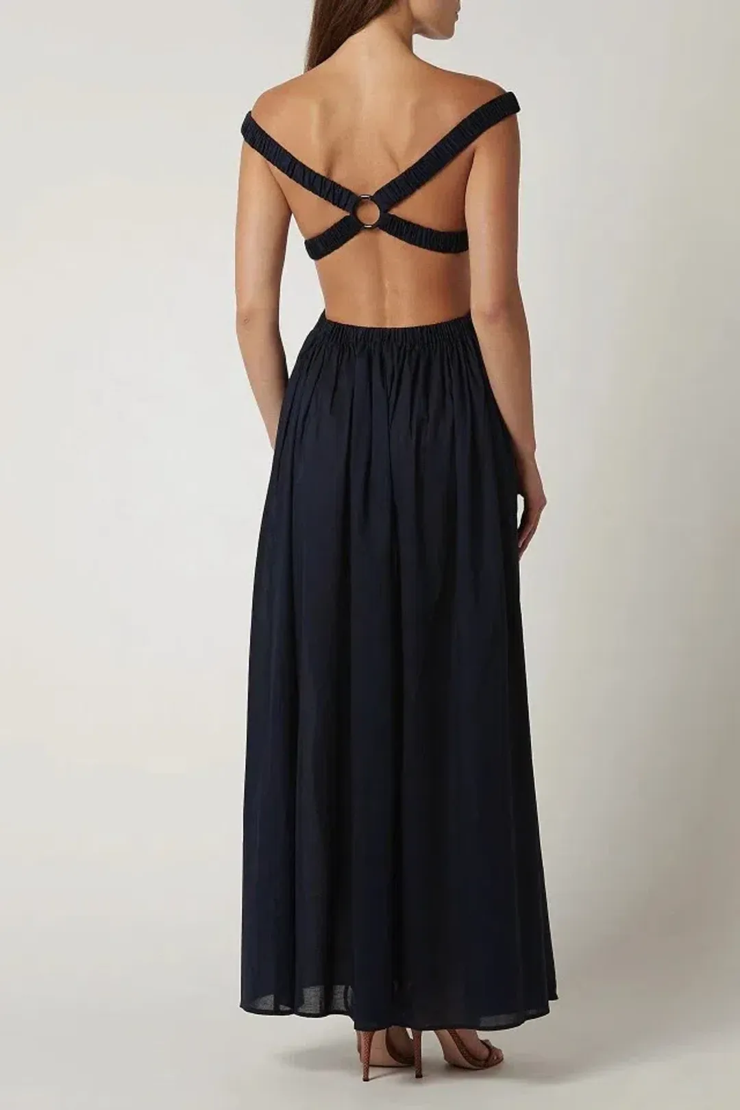 Scanlan Theodore Cotton Voil Ring Dress Navy Size M for rent on The Volte - main image