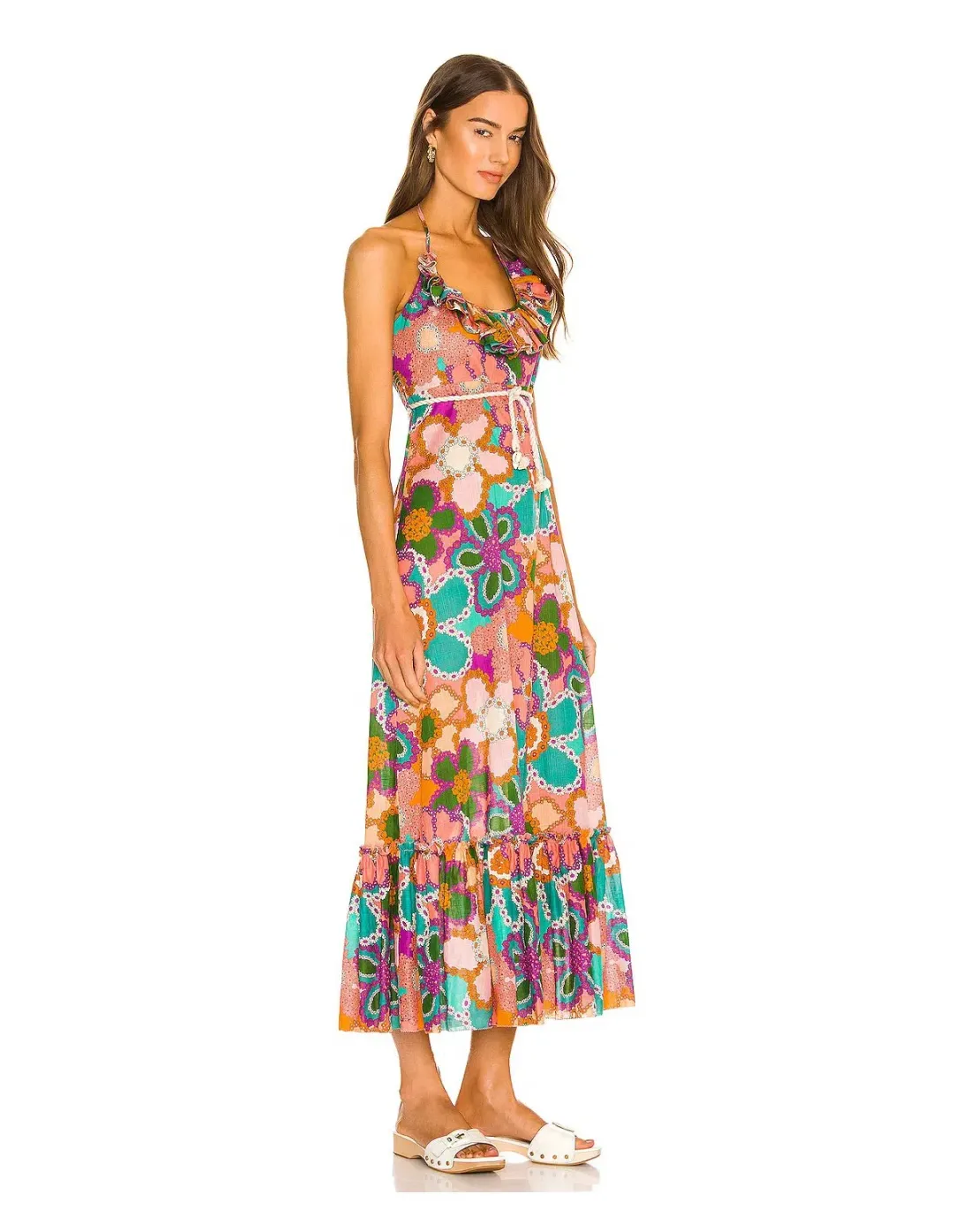 Zimmermann Lola Frill Picnic Dress Purple Floral Size 1 / Au 10 for rent on The Volte - main image