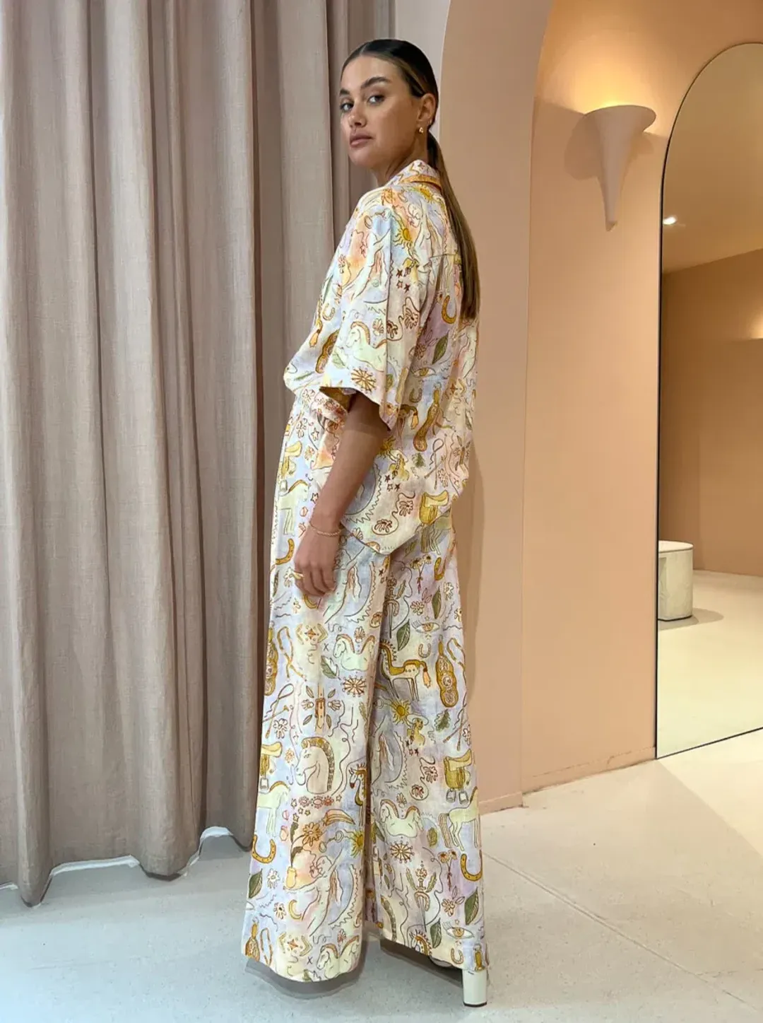 Alemais Solitaire Pants and Shirt Set Print Size 10 for rent on The Volte - main image