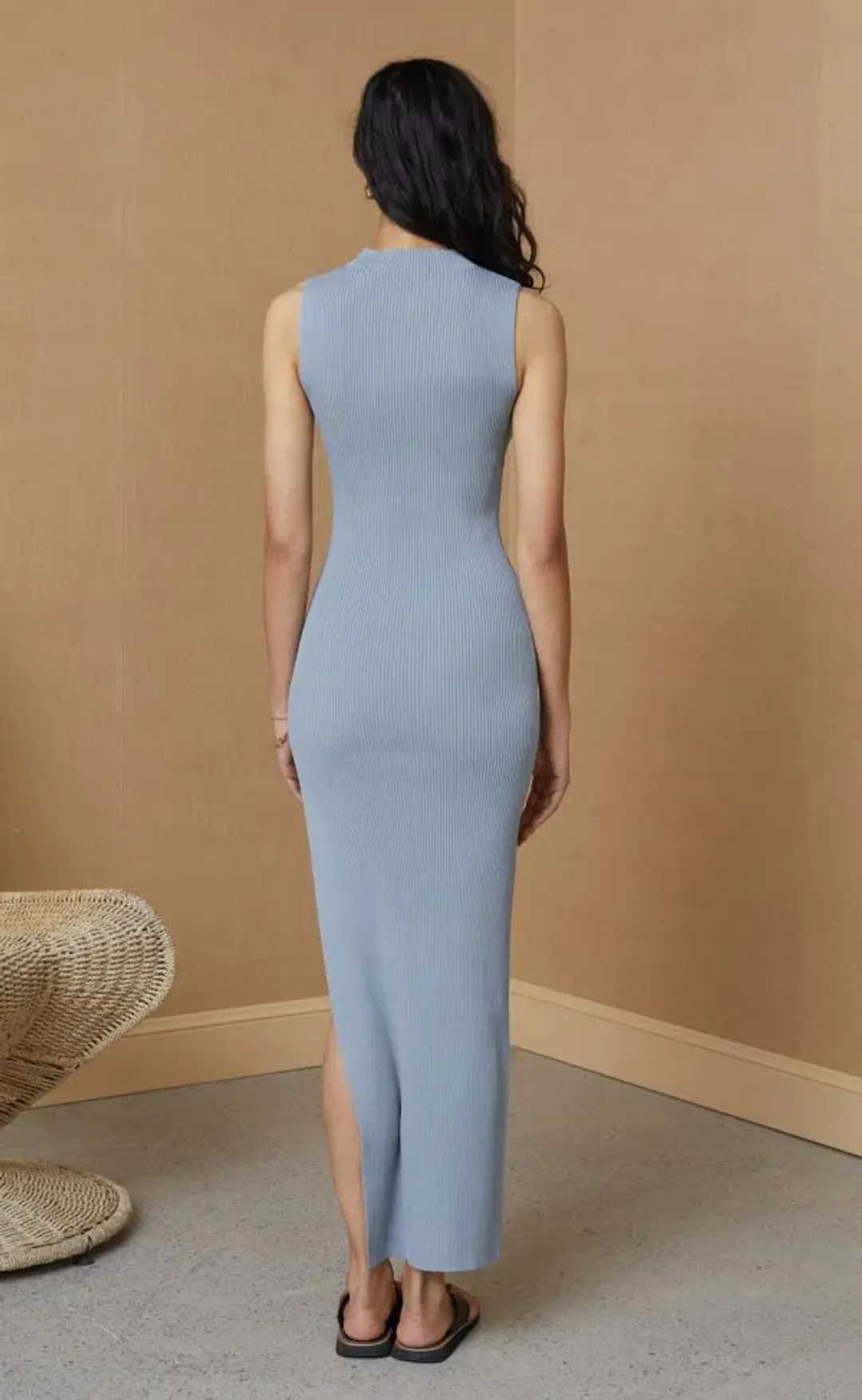 Bec & Bridge Harper Knit Midi Dress Storm Size 10 for rent on The Volte - main image