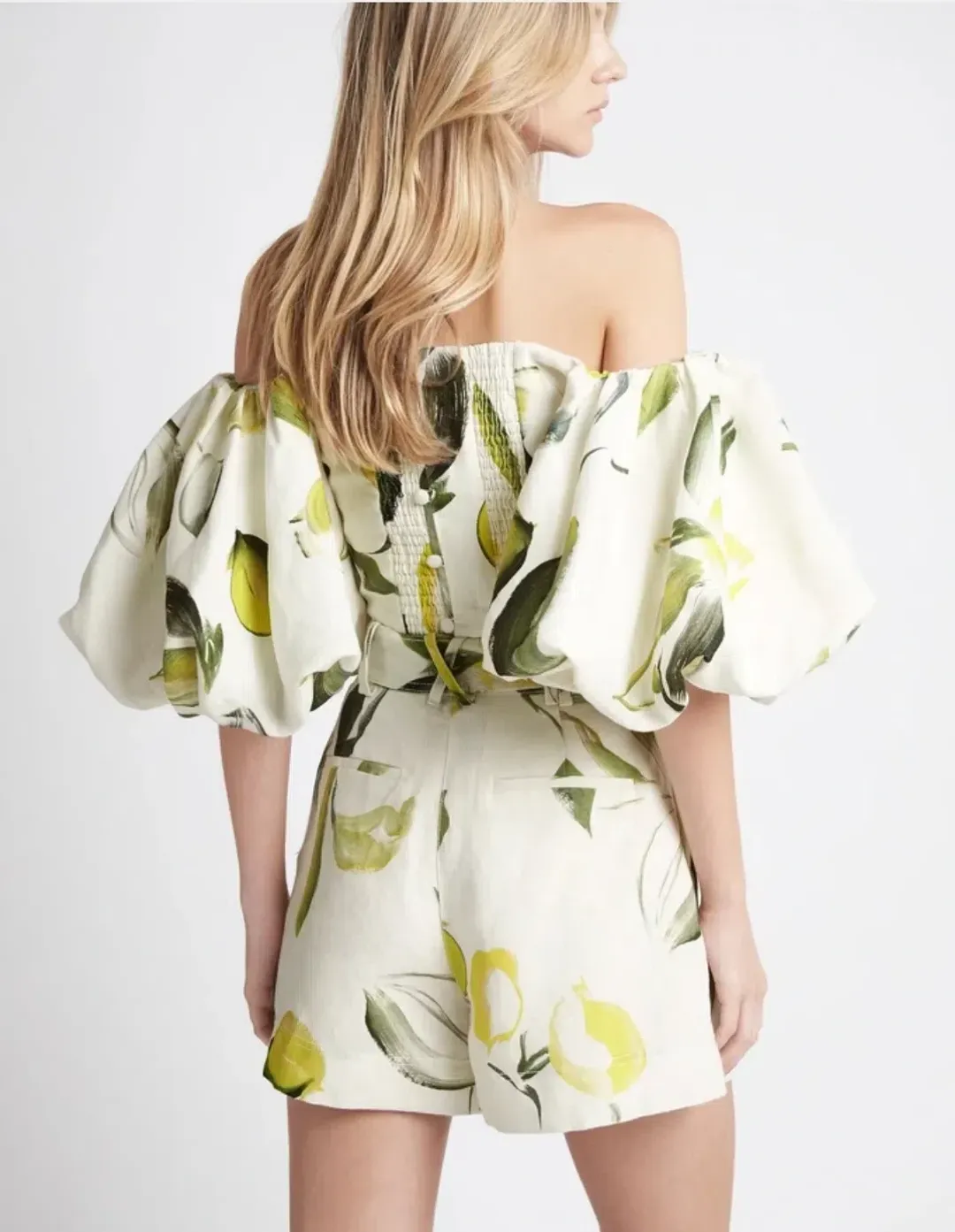 Aje Zest Off Shoulder Top Size 10 & Belted Short Size 12 Set Print for rent on The Volte - main image