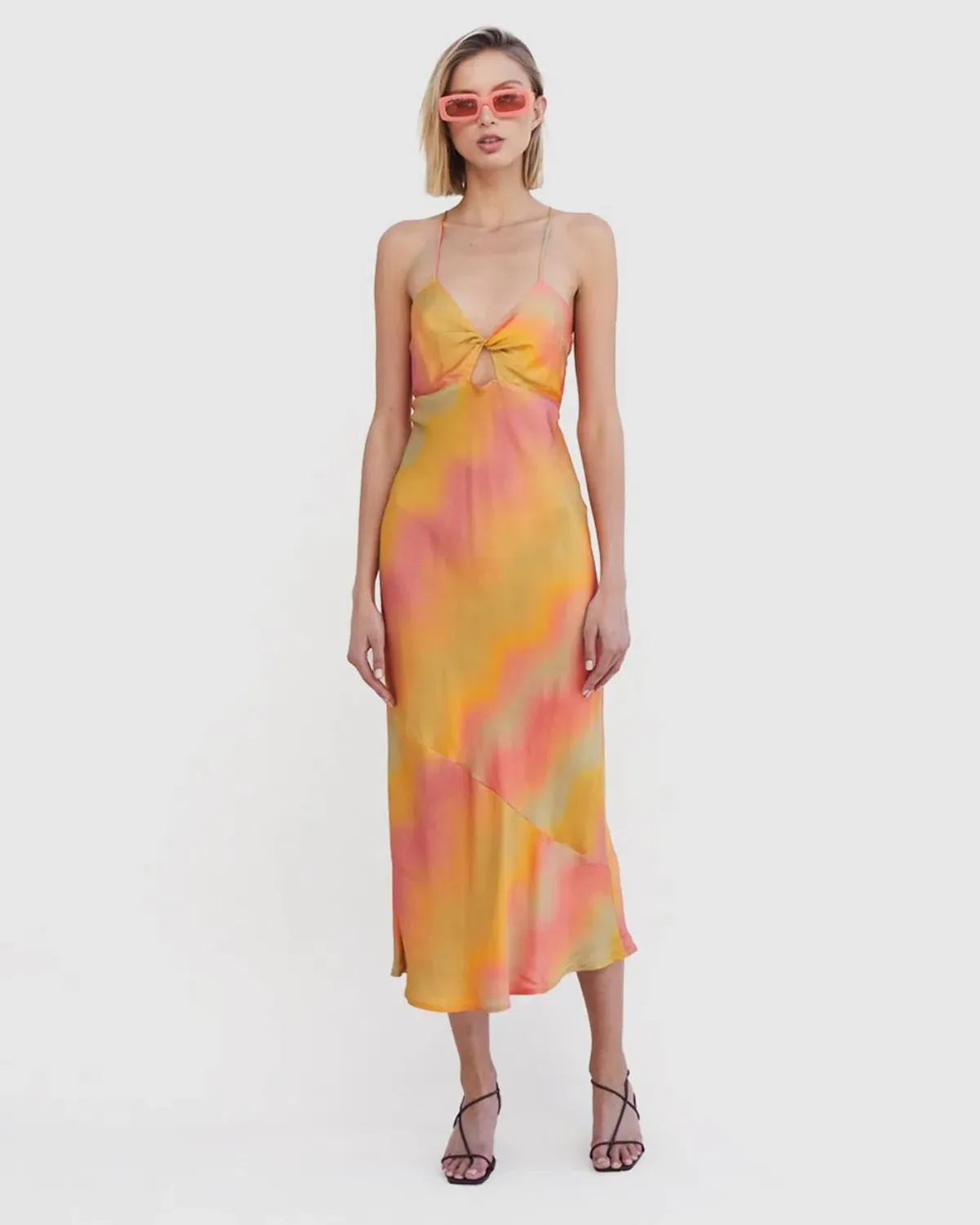 Suboo Sundown Twist Front Slip Dress Sunset Ombre Size XS / Au 6 - Image 1