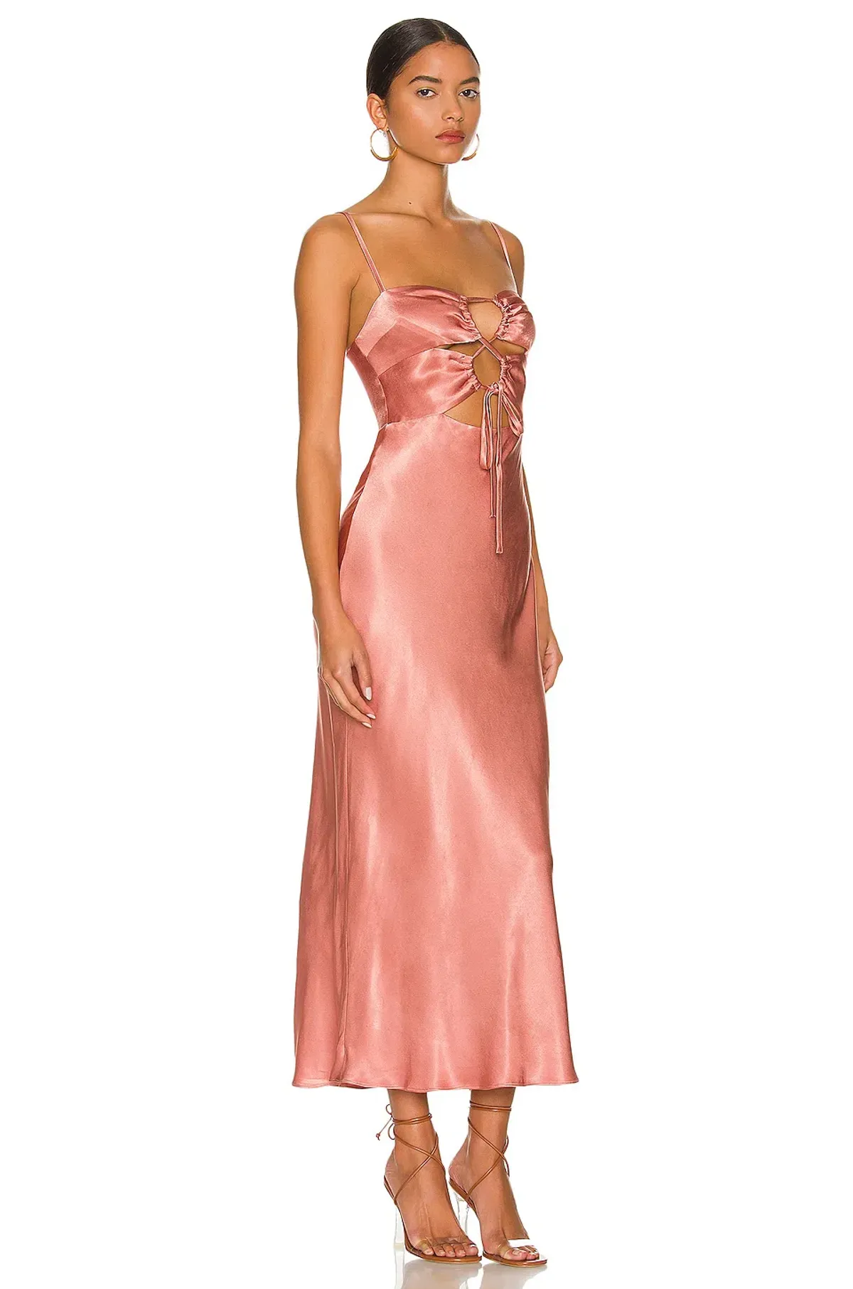 Shona Joy Eloise Lace Up Midi Dress Rose Size 10 - Image 2